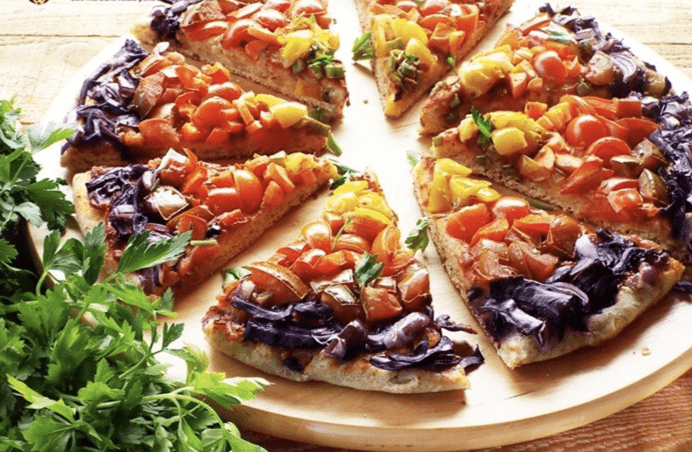 Pizza vegana arcoíris